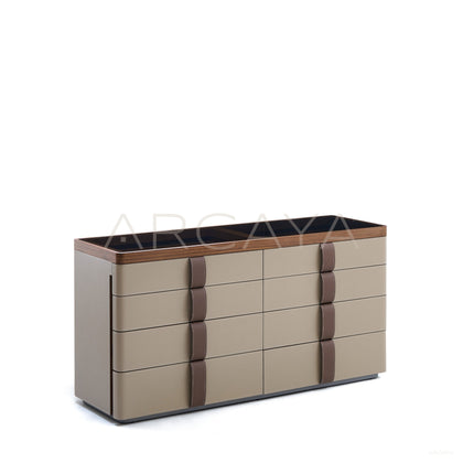 Saddle Leather Strap Storage Cabinet - scene