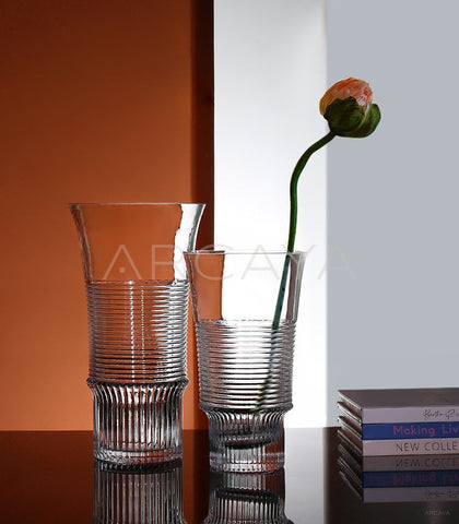 Clear Modern Medium Glass Vase - scene