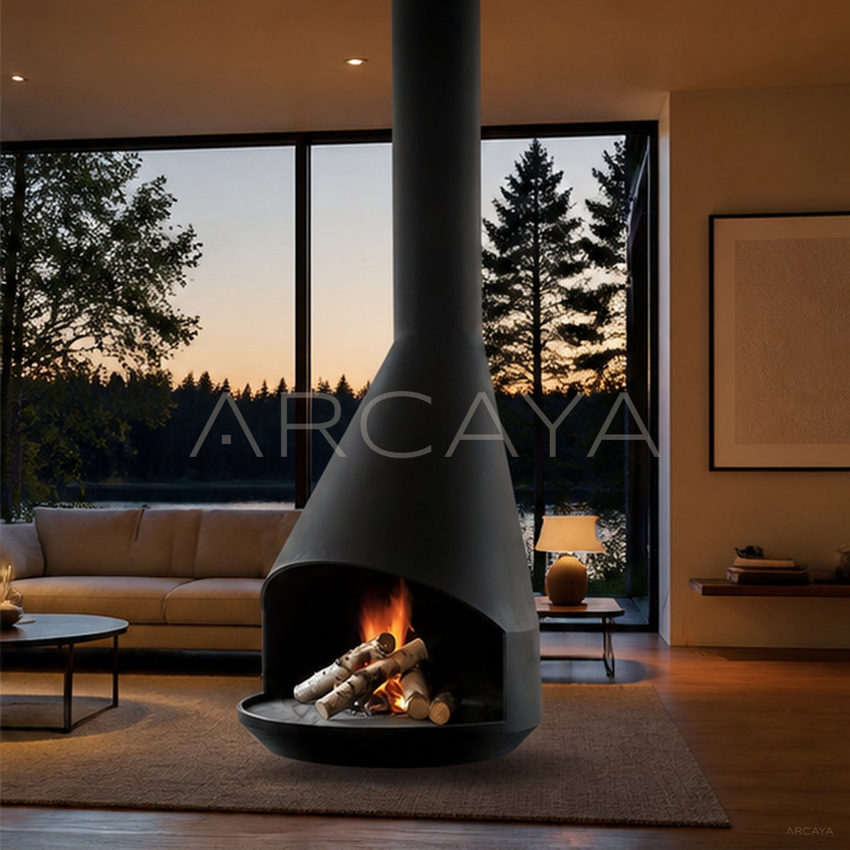 Viridis Hanging Fireplace - main