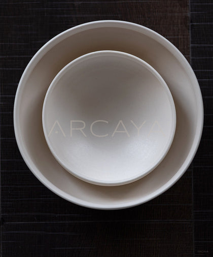 Amu Collab Folded Edge Ceramic Soup Bowl - scene
