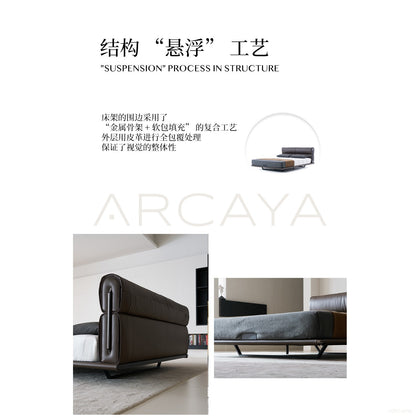 Floating Light Italian Minimalist Bed - scene