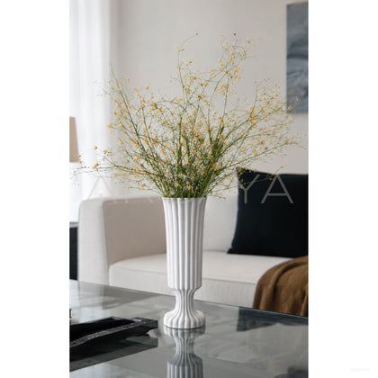 Ribbed Matte Ceramic Vase Handmade - scene