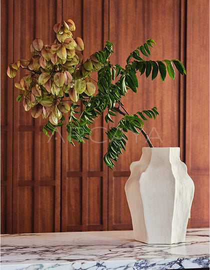 Irregular Sand Texture Wabi Sabi Art Vase - scene