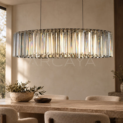 Linear Rectangular Crystal Pendant Light 21720 - main