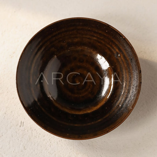 Sunxun Collab Dark Brown Swirl Ceramic Plate - main