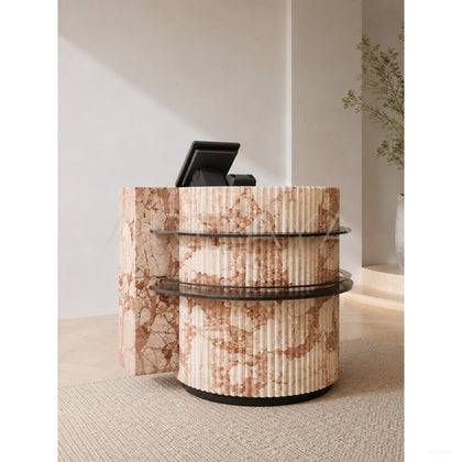 Bulgari Pink Reception Desk - scene