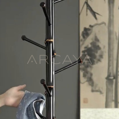Purple Bamboo Coat Rack - detail