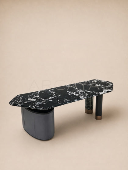 Daze Ink Cloud Green Stone Tea Table - scene