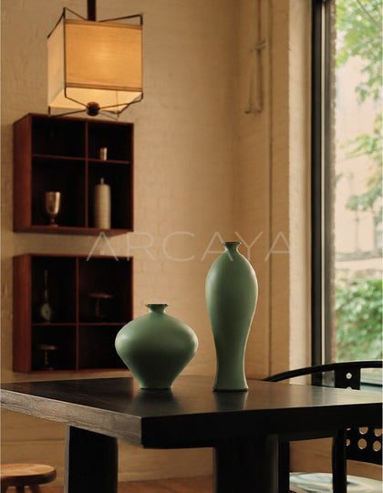 New Chinese Matte Celadon Ceramic Vase - scene