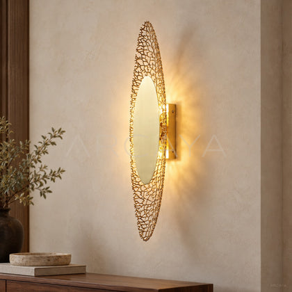 Gold Coral Lace Oval Wall Light 80561 - main