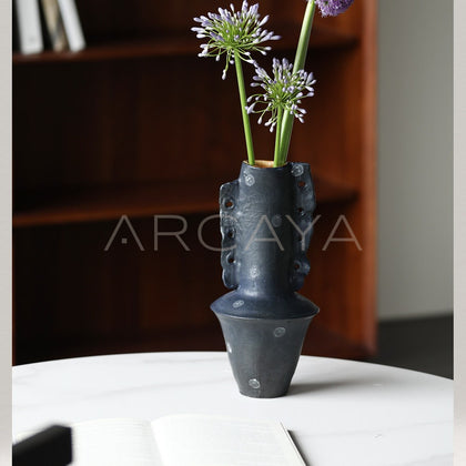 Dadan Hand Pinched Irregular Double Ear Vase - main