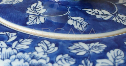 Blue White Song Aesthetic Entryway Jar Vase - scene