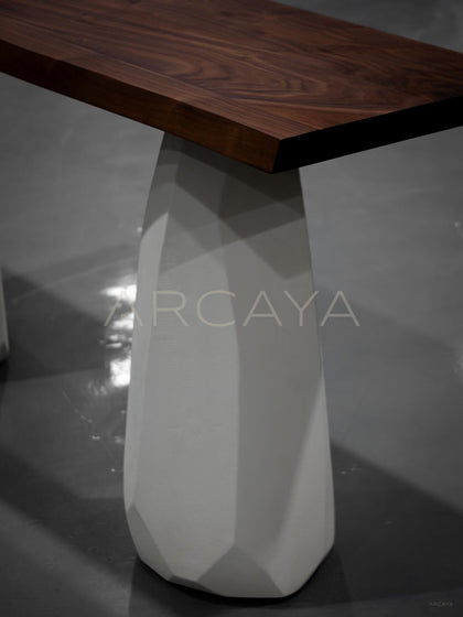 Black Walnut Microcement Base Long Table - detail