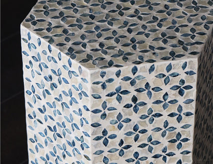 Natural Shell Inlay Hexagonal Side Table - scene