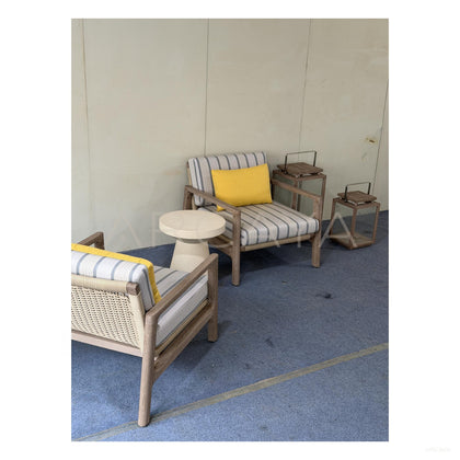 California Teak Sunbrella Outdoor Set - scene