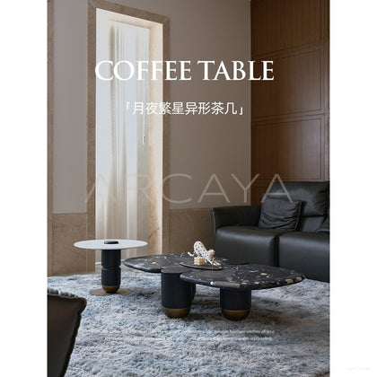 Moonlit Stars River Stone Coffee Table - scene