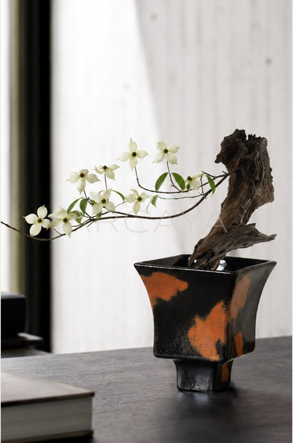 Kiln Glaze Splash Color Ceramic Vase - scene