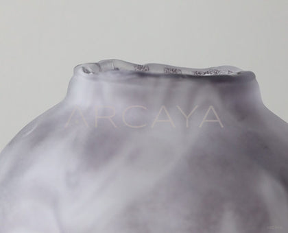 Mist Rock Ribbed Frosted Glass Vase - scene