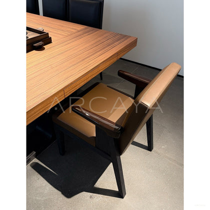 Dark Wood Grain Quiet Piece — Dining Table - scene
