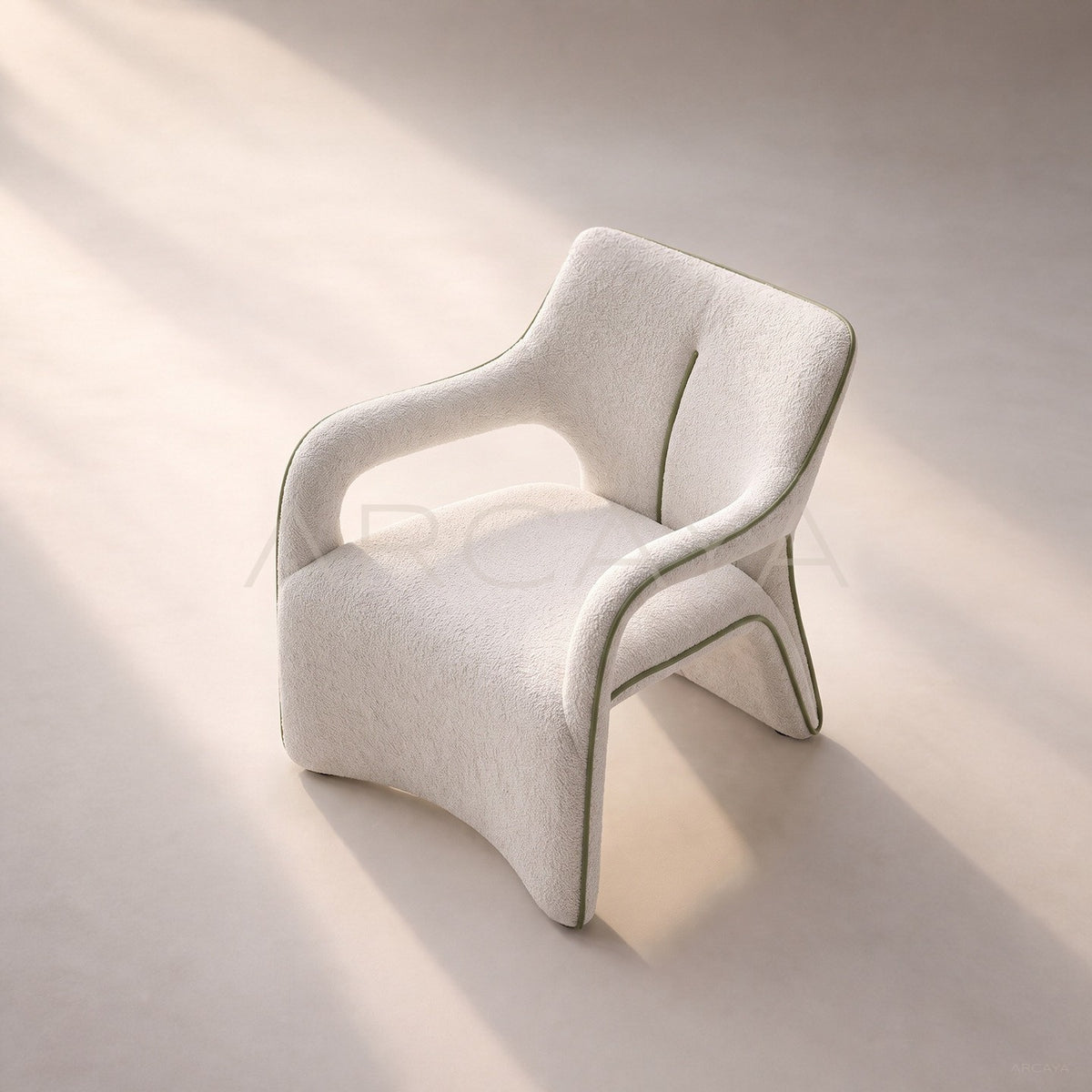 Minimalist Oriental Fabric Lounge Chair - main