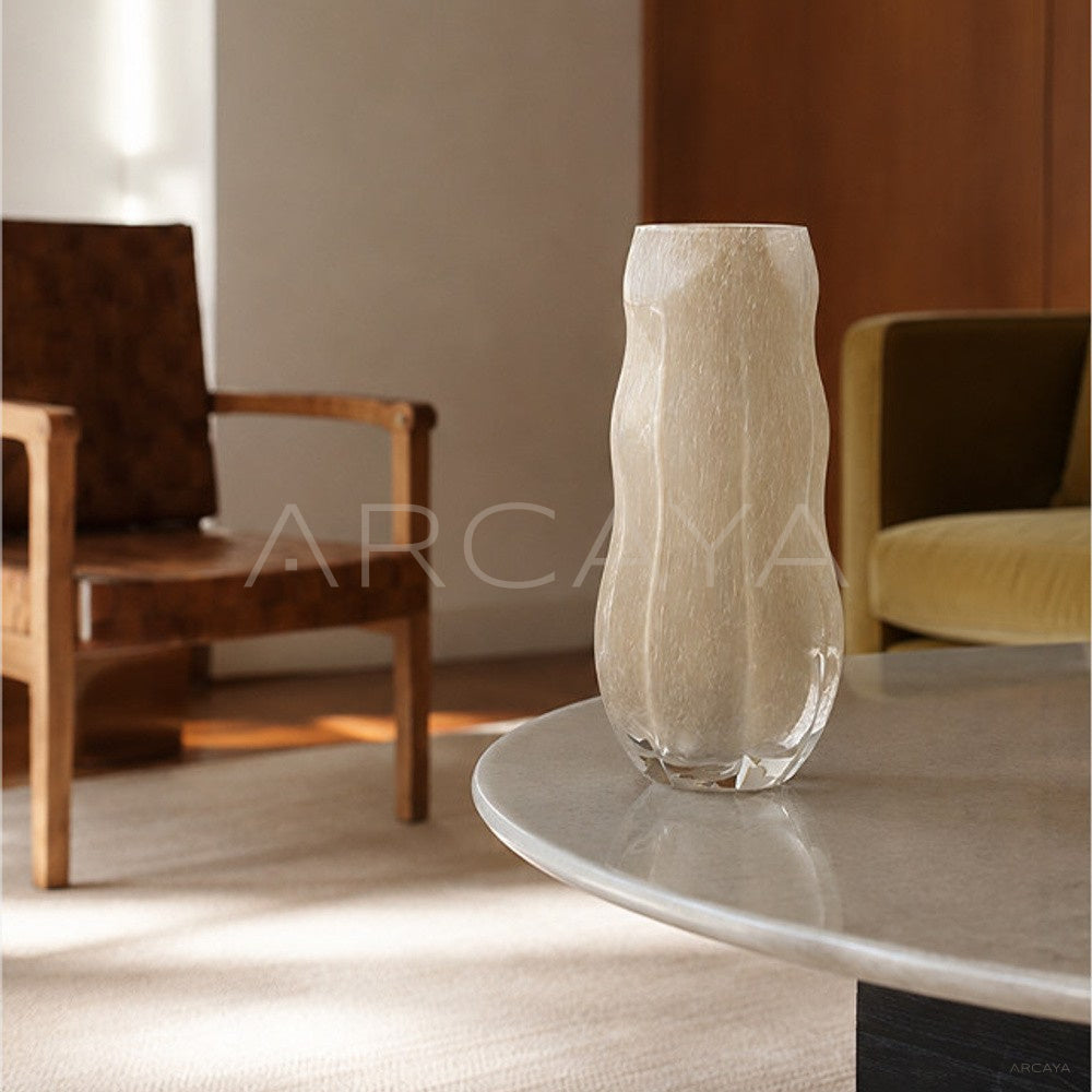 New Chinese Grey White Glass Vase - main