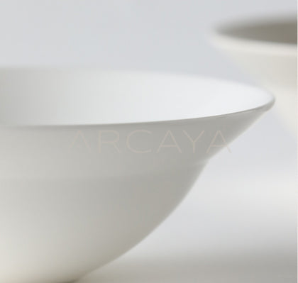 Sunxun Collab Plain White Porcelain Flared Bowl - scene