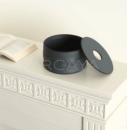 Handmade Leather Tissue Box - scene