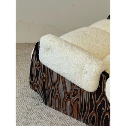 Mid Century Sherpa Lounge Chair - scene