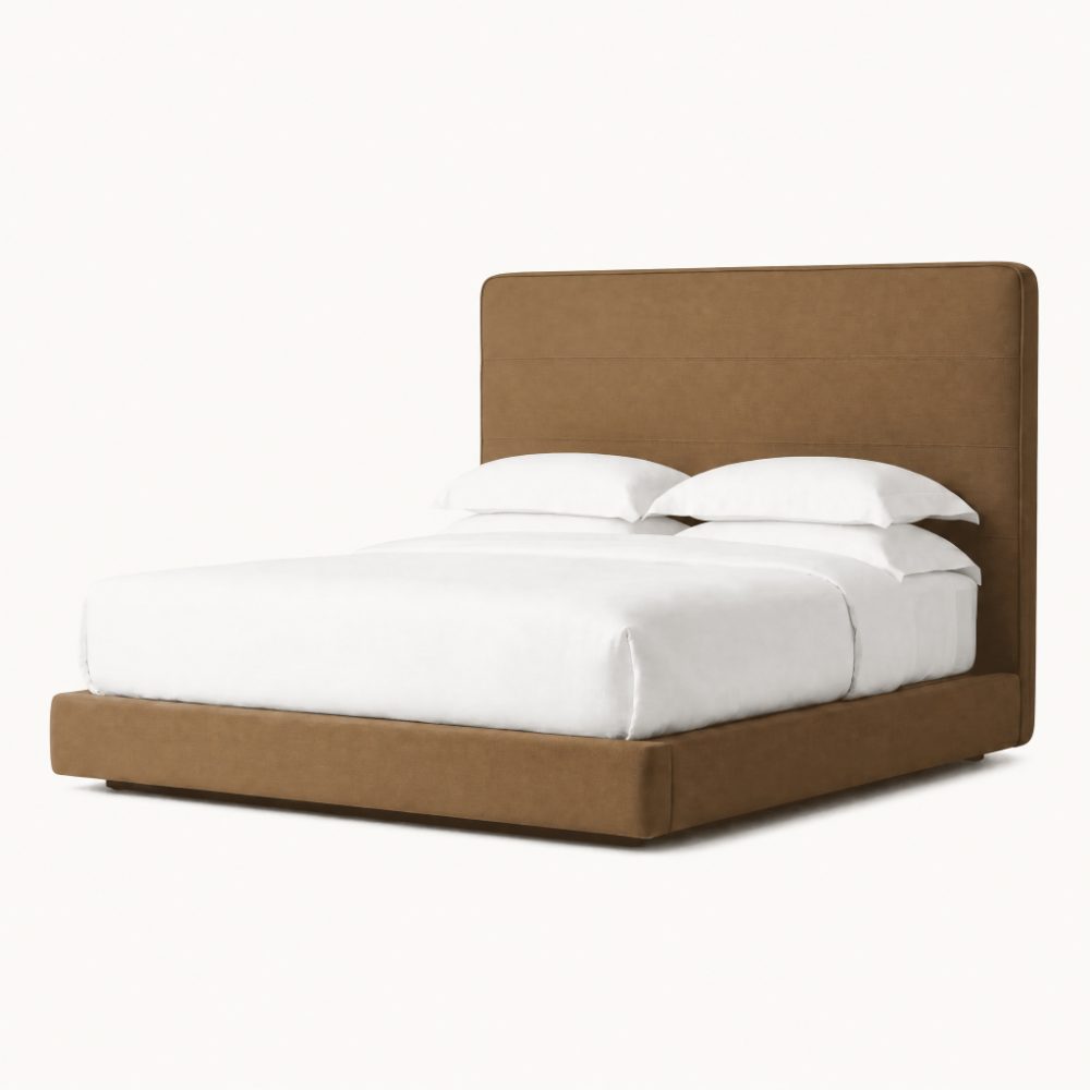 Soft Curved Upholstered Platform Bed