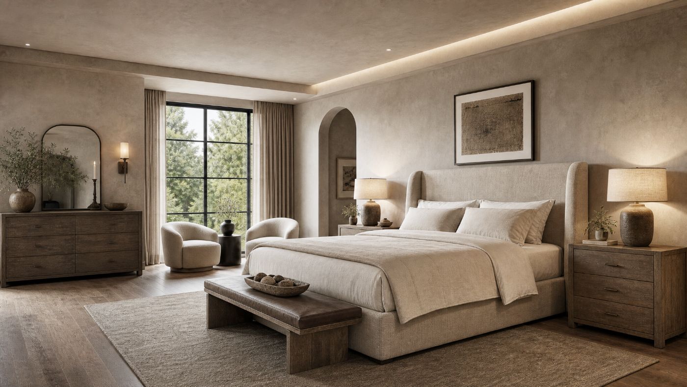 Fabric Beds in a modern room