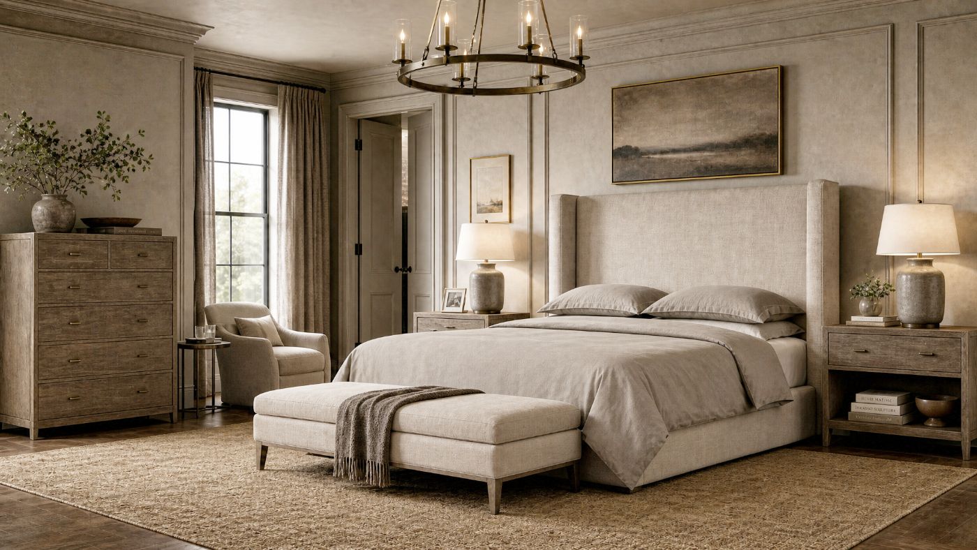 Fabric Beds in a modern room