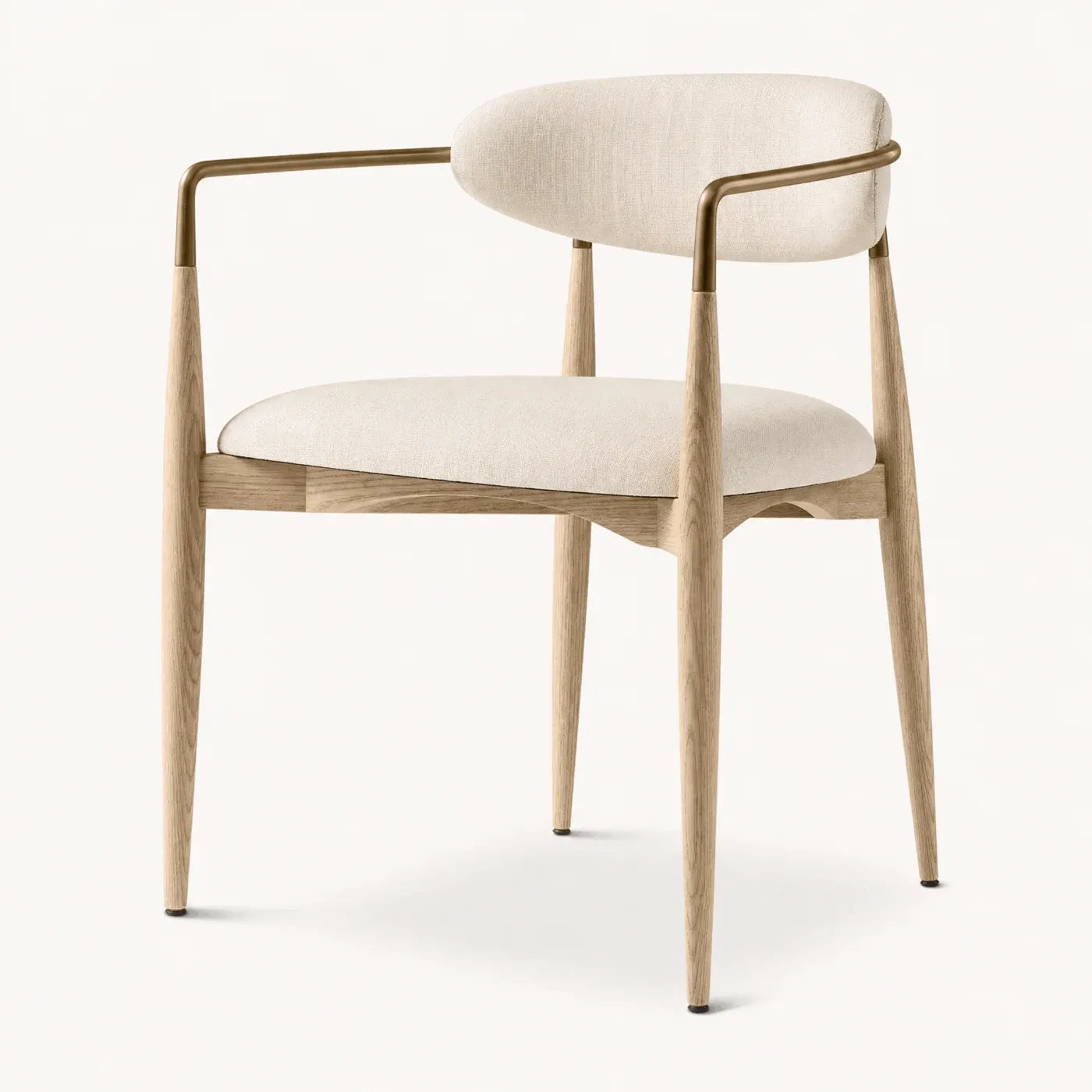 Noelle Linen Brass Arm Dining Chair