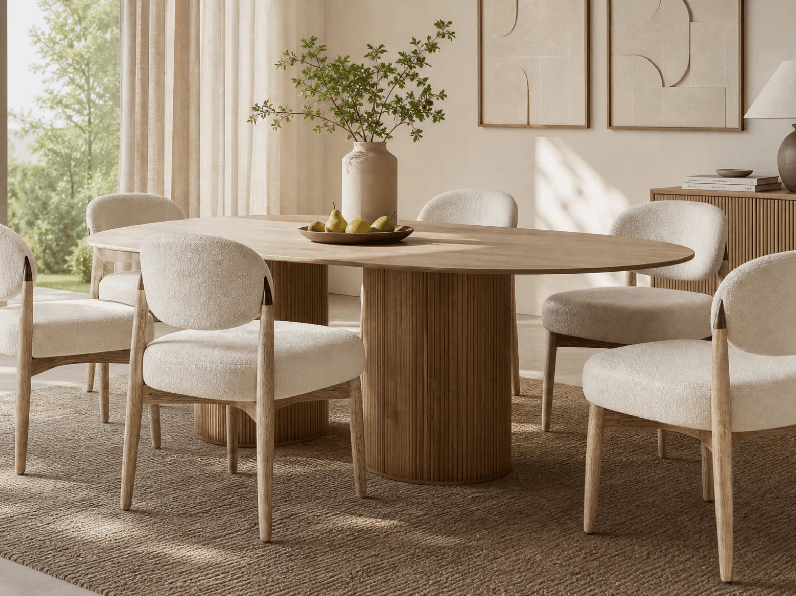 Fabric Chairs in a styled room