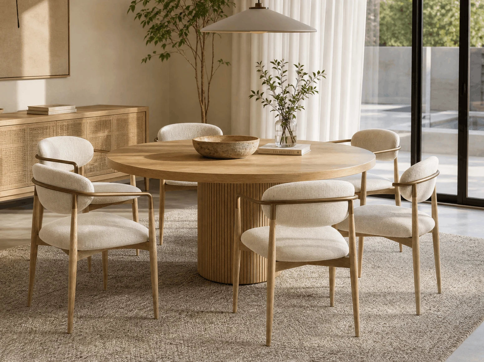 Fabric Chairs in a styled room