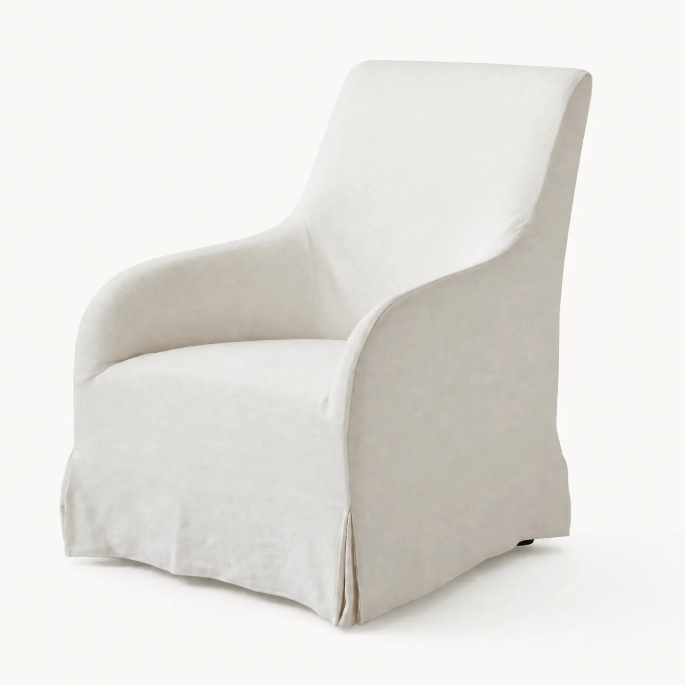 Button-tufted mid-century fabric armchair