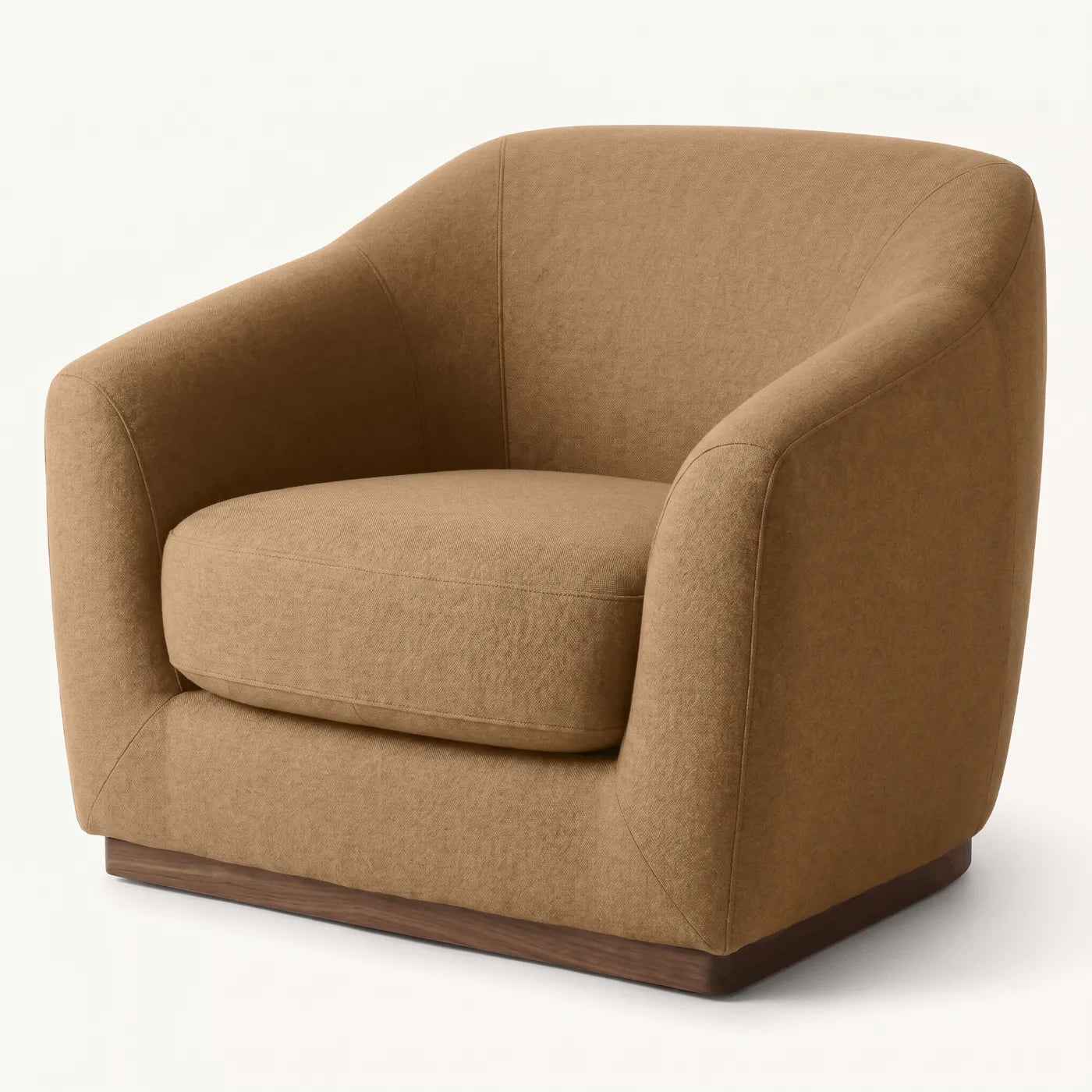 Mid-century oak leg fabric armchair