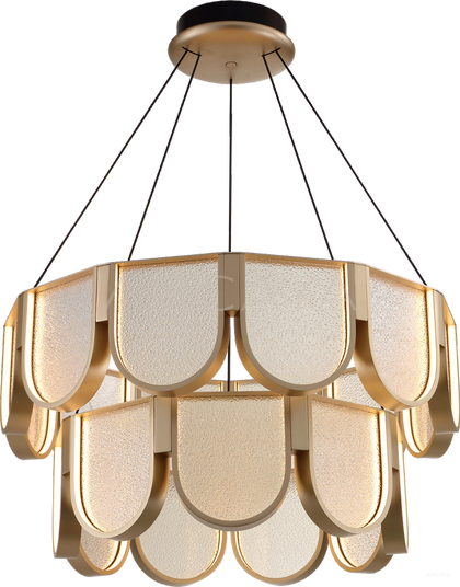 Gold Wave Layered Triple Pendant Light 95326 - scene