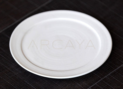 Amu Collab Plain White Shallow Plate - scene