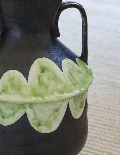 Dadan Double Ear Vintage Stoneware Vase - scene