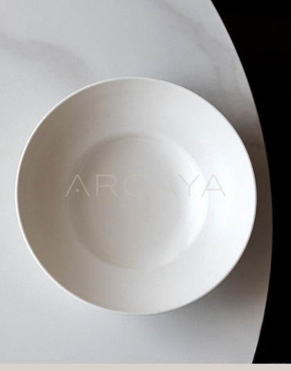 Amu Collab Cream Shallow Ceramic Bowl - scene