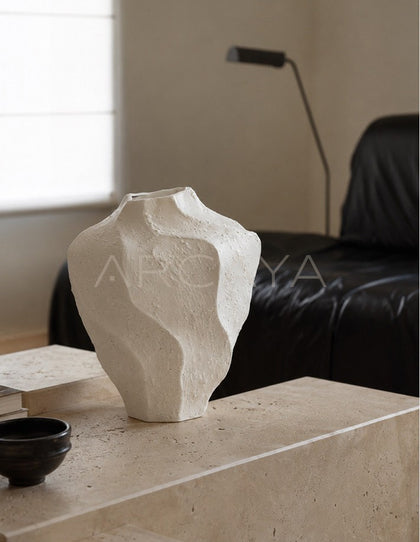 Handmade Stoneware Irregular Vase - scene