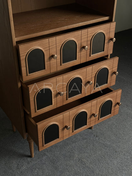 Mid Century Solid Wood Sideboard - detail