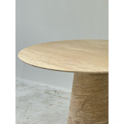 Natural Cream Travertine Dining Table - scene