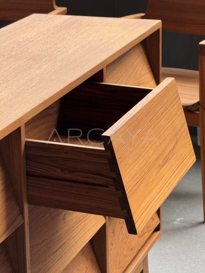 Burmese Teak Nine Drawer Chest - detail