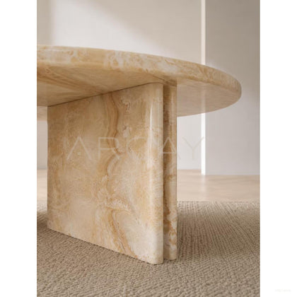 Cream Style Stone Coffee Table - scene