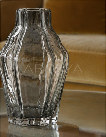 Ice Ridge Texture Glass Vase - scene