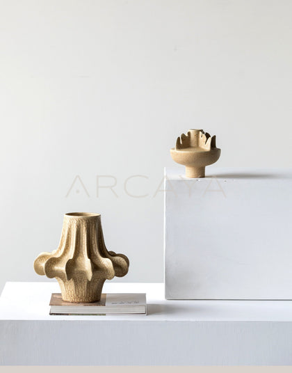 Pleated Petal Ceramic Vase - scene