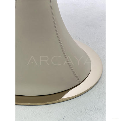 White Stone Trumpet Base Round Table - scene