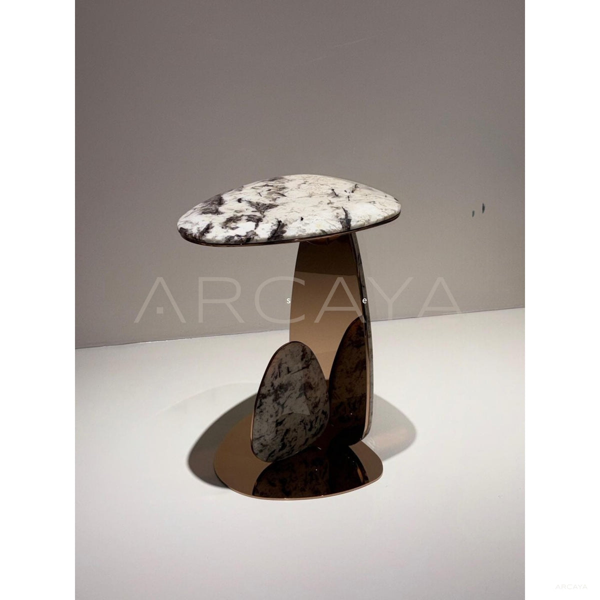 Mushroom Drop Marble Side Table in detail