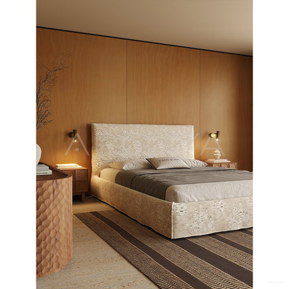 High Headboard Linen Bed - scene